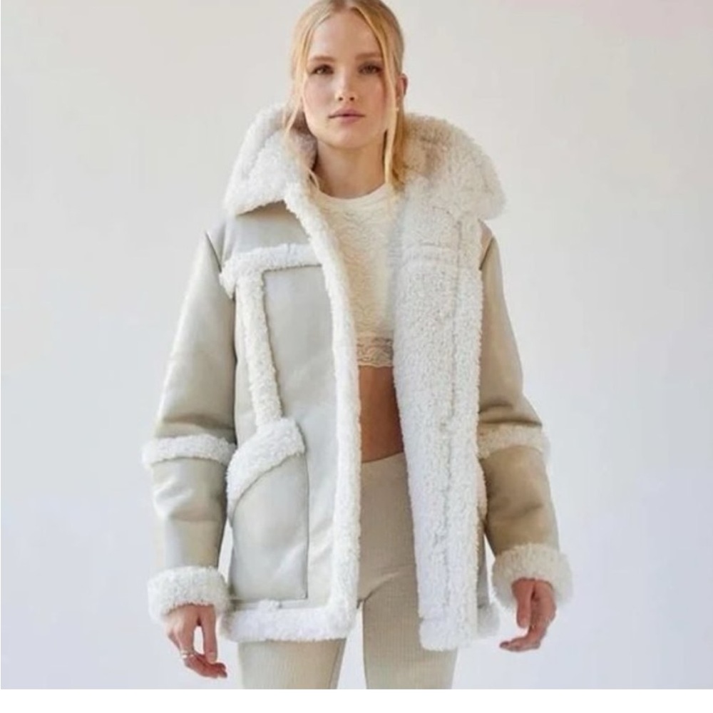 Urban Outfitters Cream Teddy Jacket